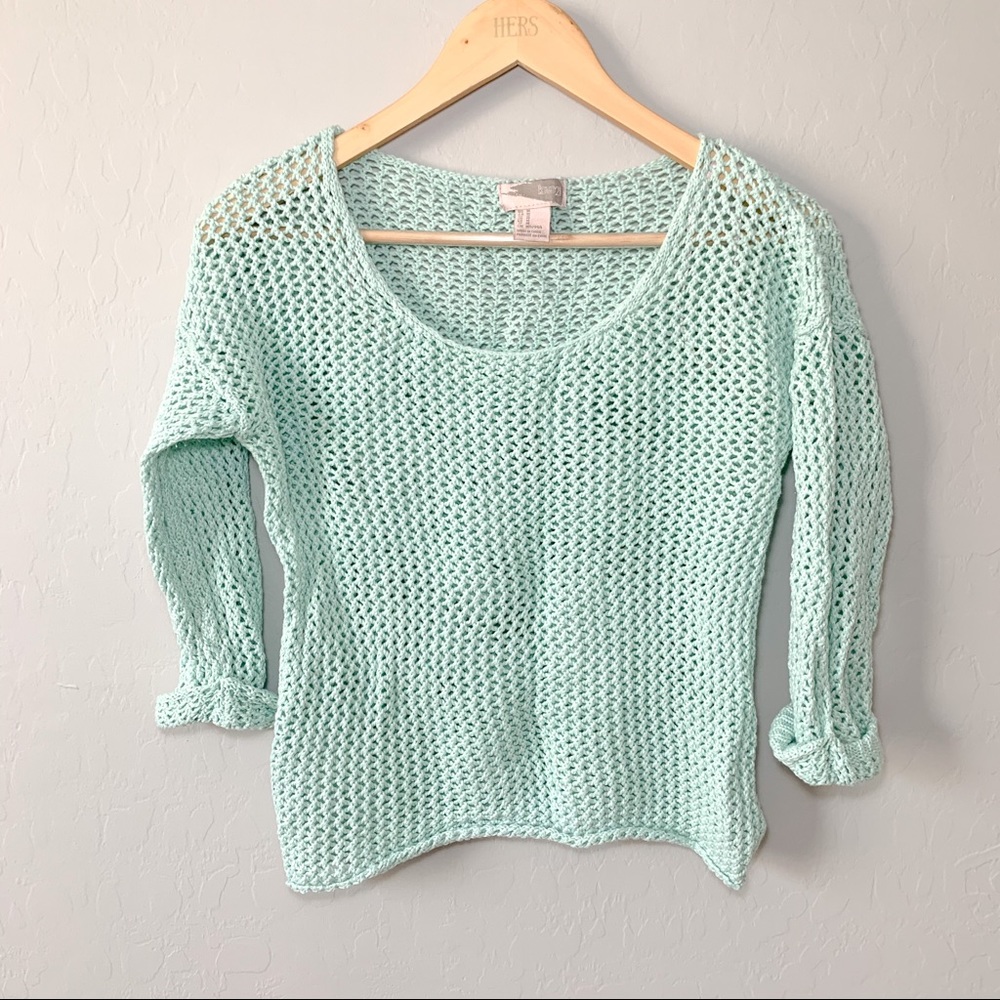 SAVE Love 21 Turquoise open crochet sweater